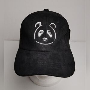 Nissi Panda Bear Women's (Unisex) Black Faux Suede Hat Cap Adjustable OS